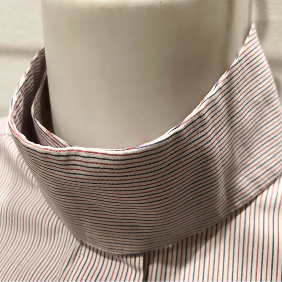 KITON Red White & Blue Striped Shirt 4 Custom Made Equestrian Style $500 - Picture 3 of 8